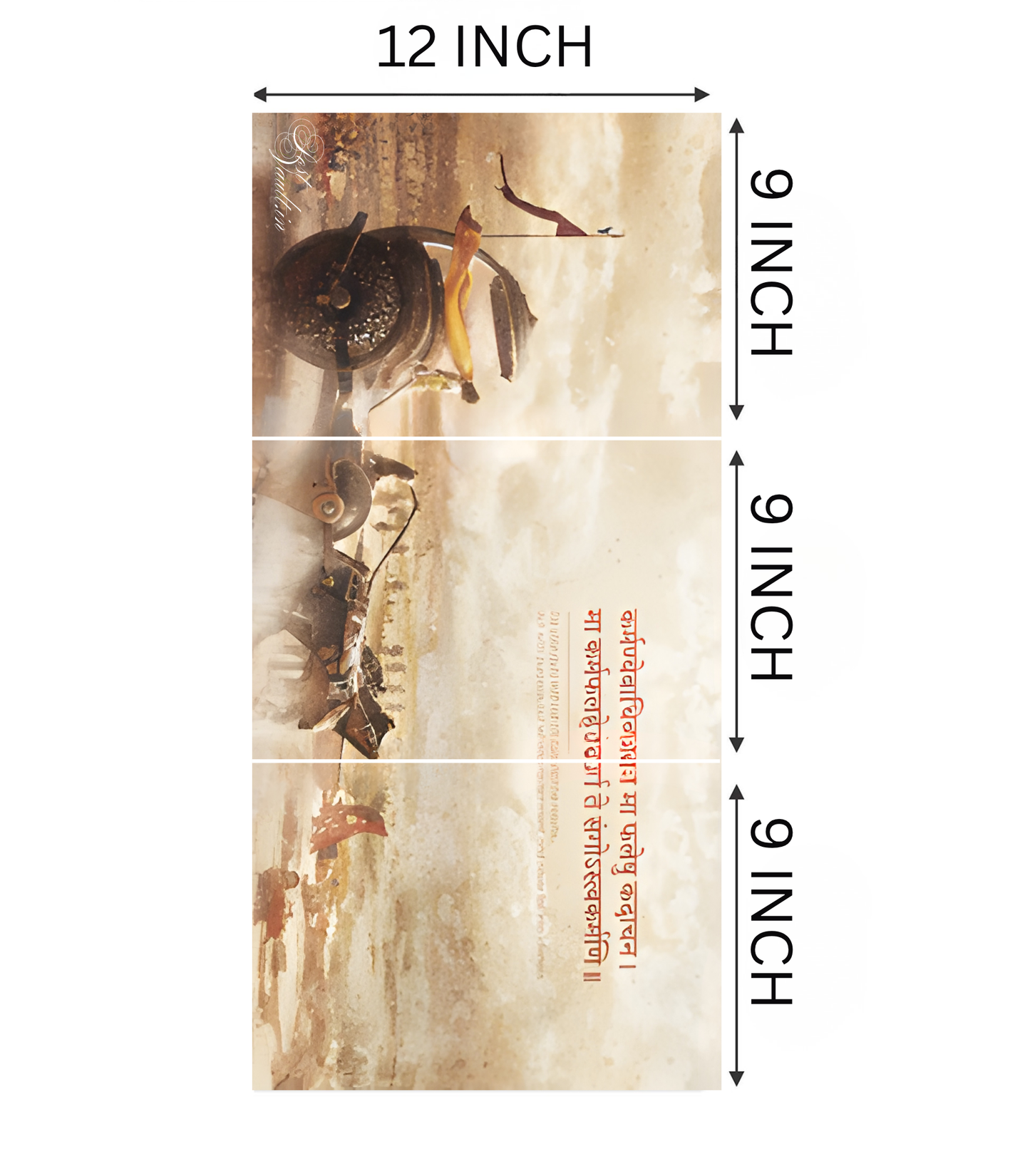 🛕 Divine Krishna Arjuna Chariot "Bhagavad Gita" 3-Panel Split Poster Set