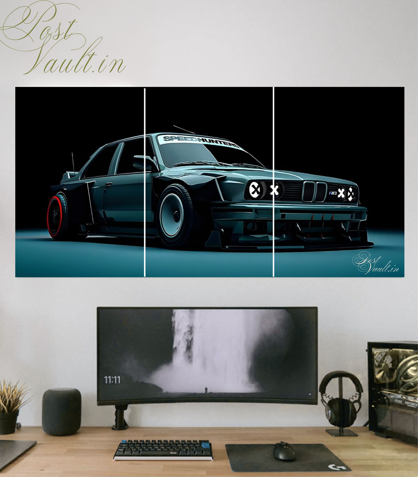 🏎️ Classic Widebody BMW "Speedhunters" 3-Panel Split Poster Set