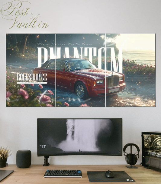 ✨ Classic Rolls-Royce Phantom "Ethereal Elegance" 3-Panel Split Poster Set