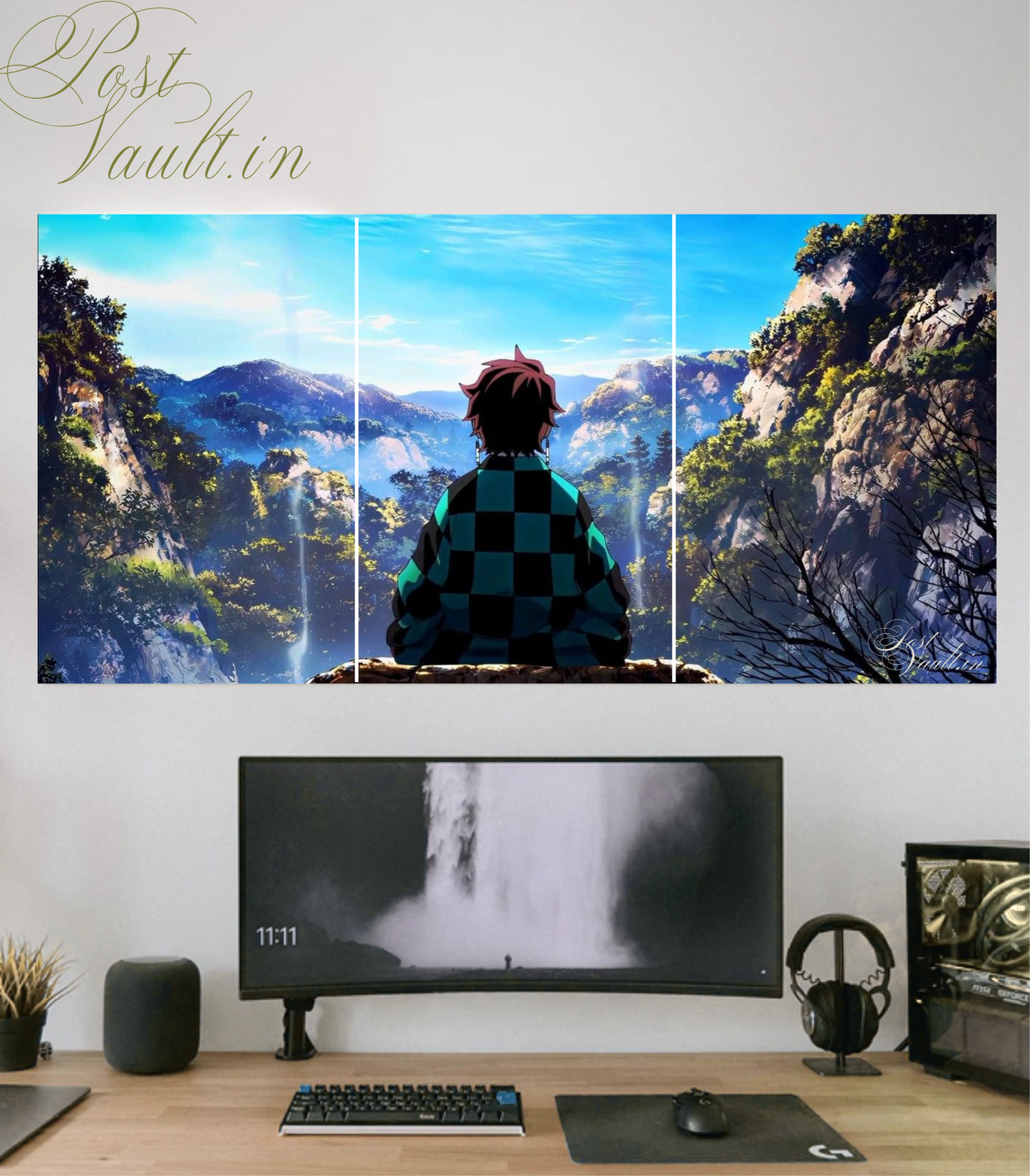 ⛰️ Demon Slayer "Tanjiro's Horizon" Scenic 3-Panel Split Poster Set