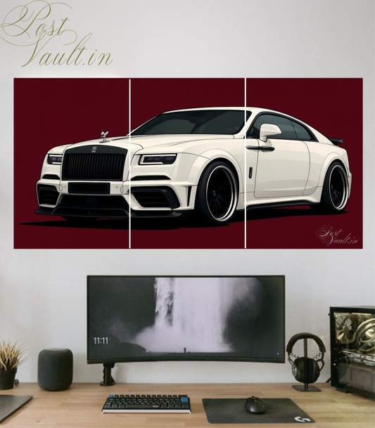 🚘 Luxury Widebody Rolls-Royce Cinematic 3-Panel Split Poster Set
