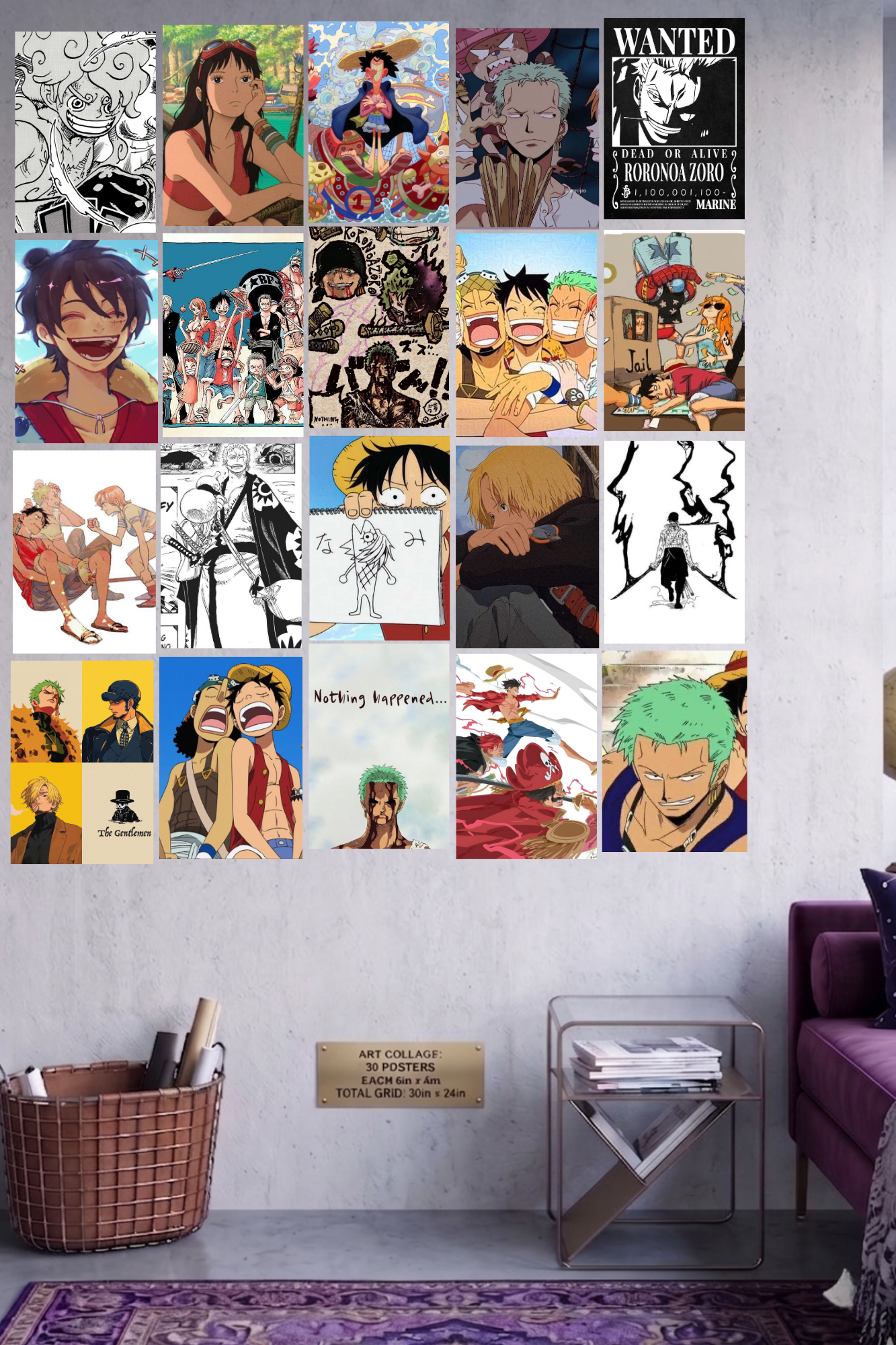 The Grand Line A4 Edition: 50-Piece Anime Legend Wall Collage Kit (12x9" Premium Glossy Prints)