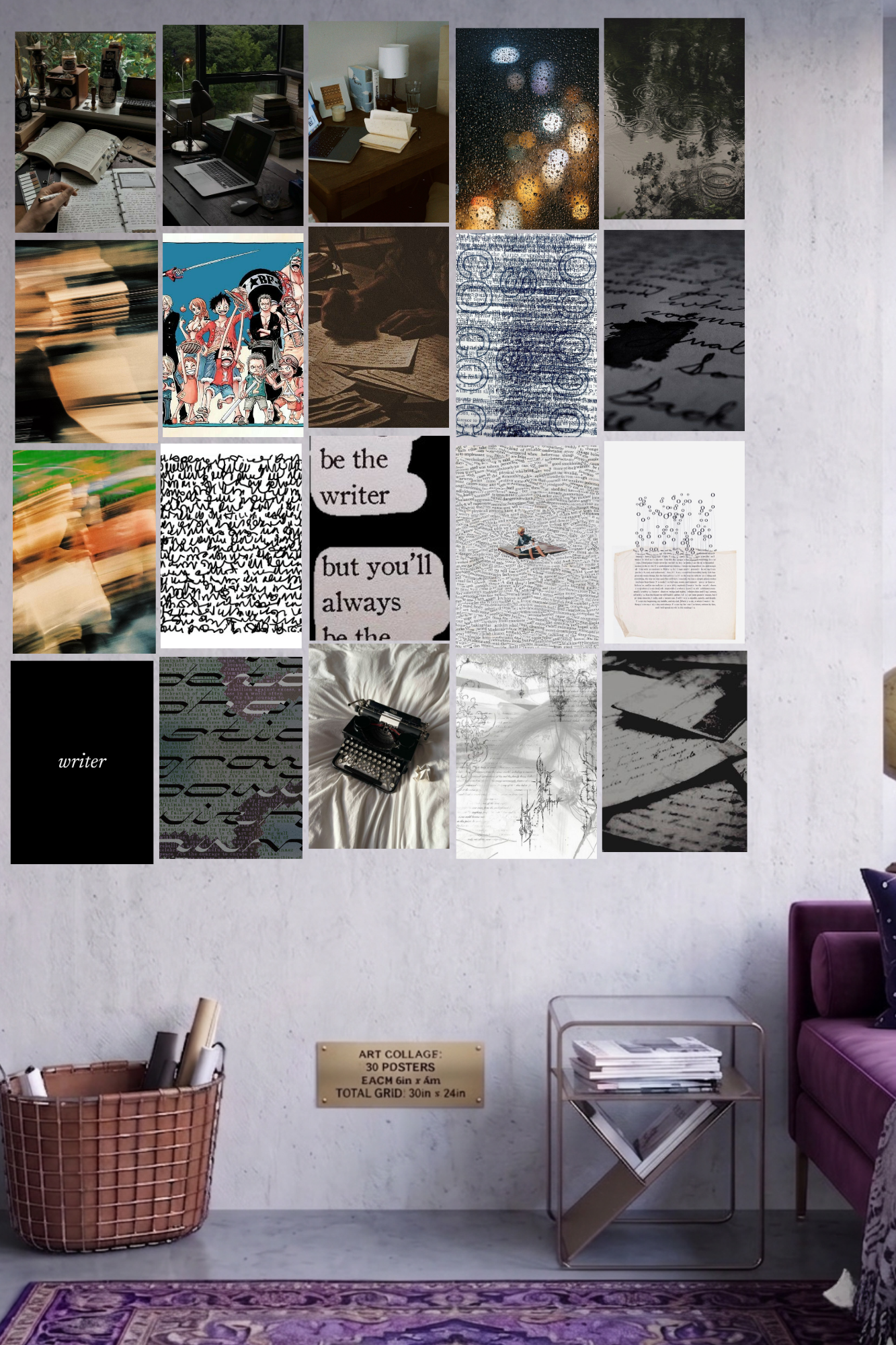 The Bibliophile's Wall: Dark Academia & Literature 50-Piece Photo Collage Kit (12x9" Premium Glossy Prints)