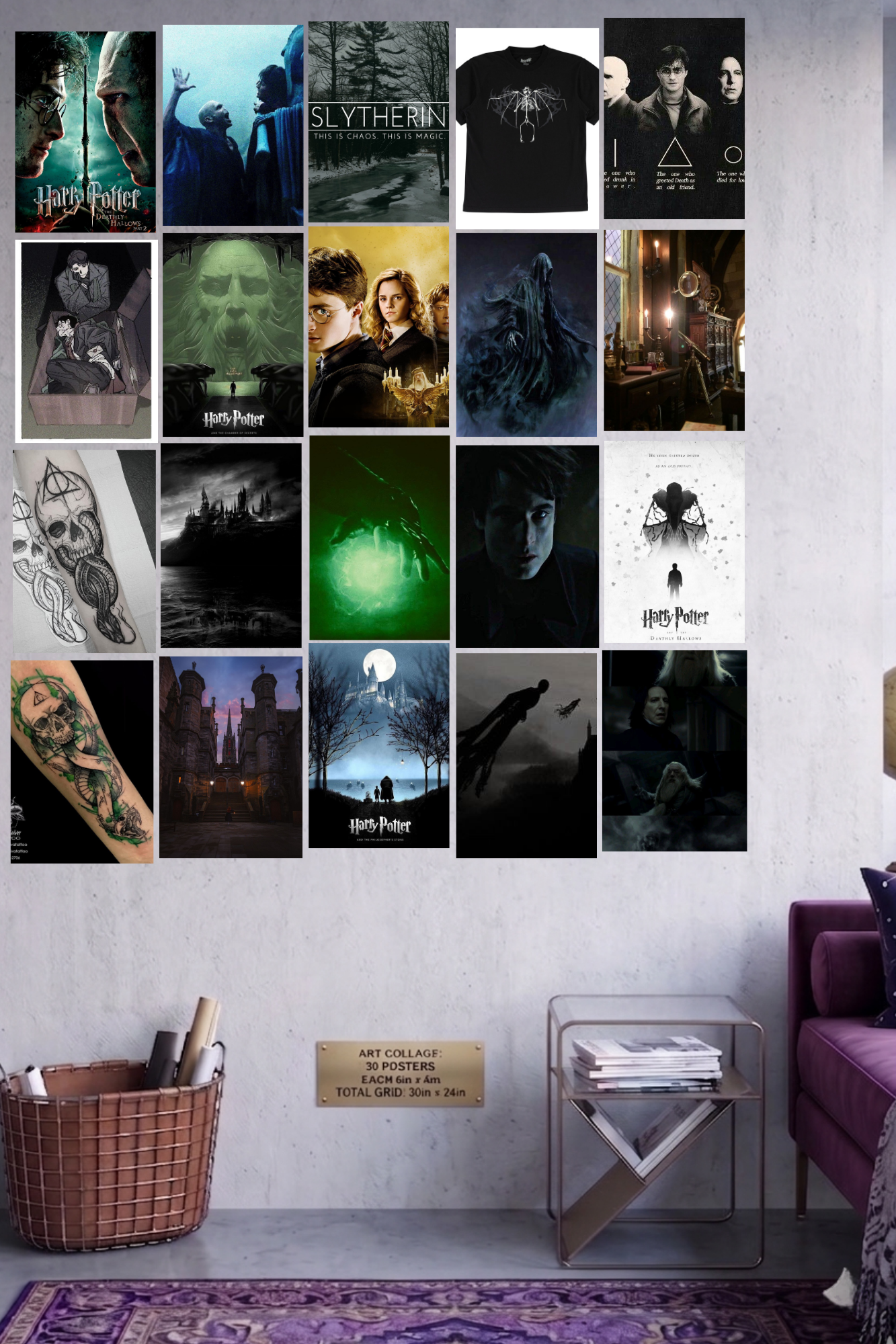 Wizarding World A4 Edition: 50-Piece Dark Academia & Magic Wall Collage Kit (8.3x11.7" Premium Glossy Prints)