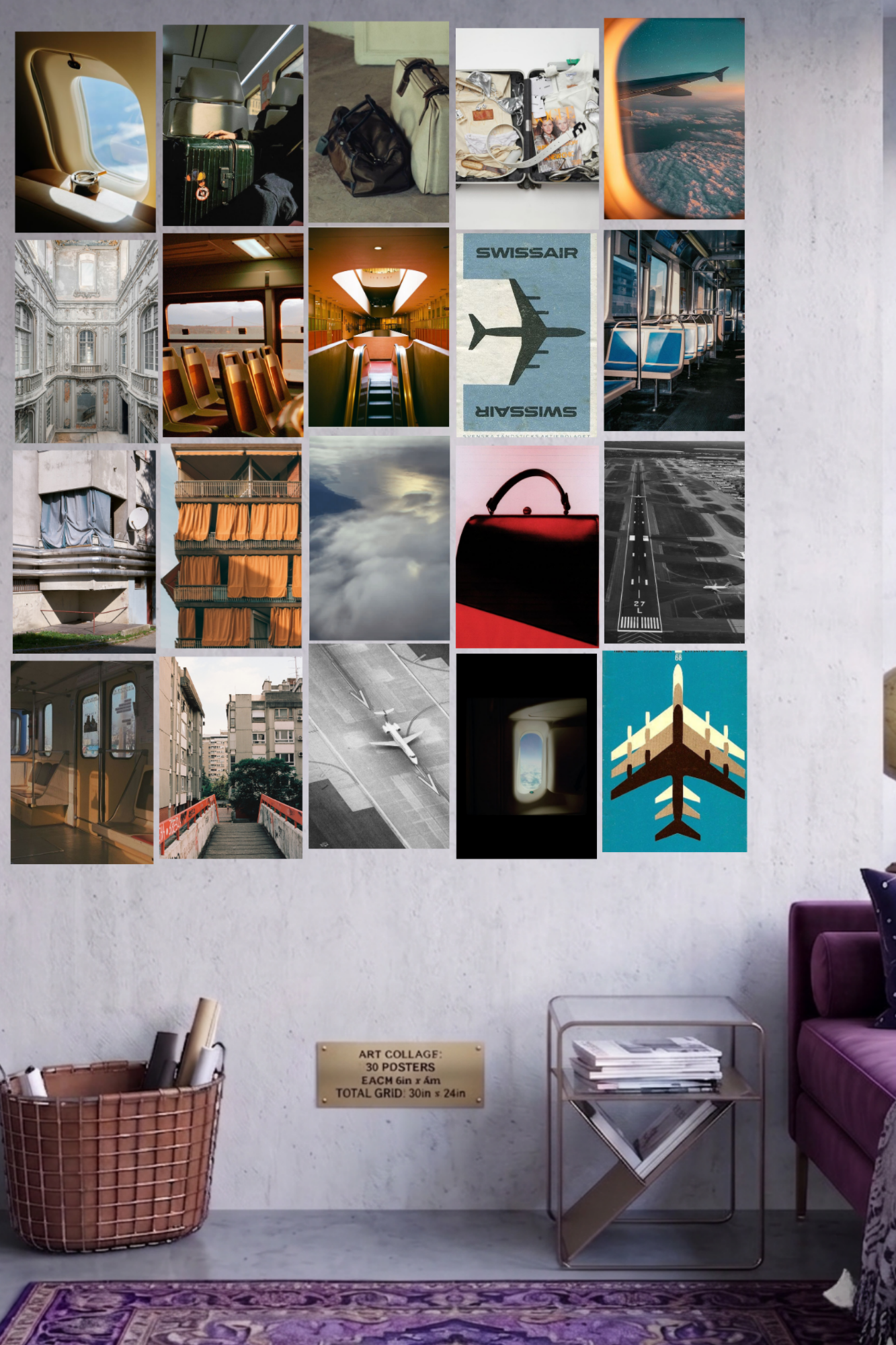 Global Wanderlust A4 Edition: 50-Piece Dreamy Travel & Architecture Wall Collage Kit (8.3x11.7" Premium Glossy Prints)