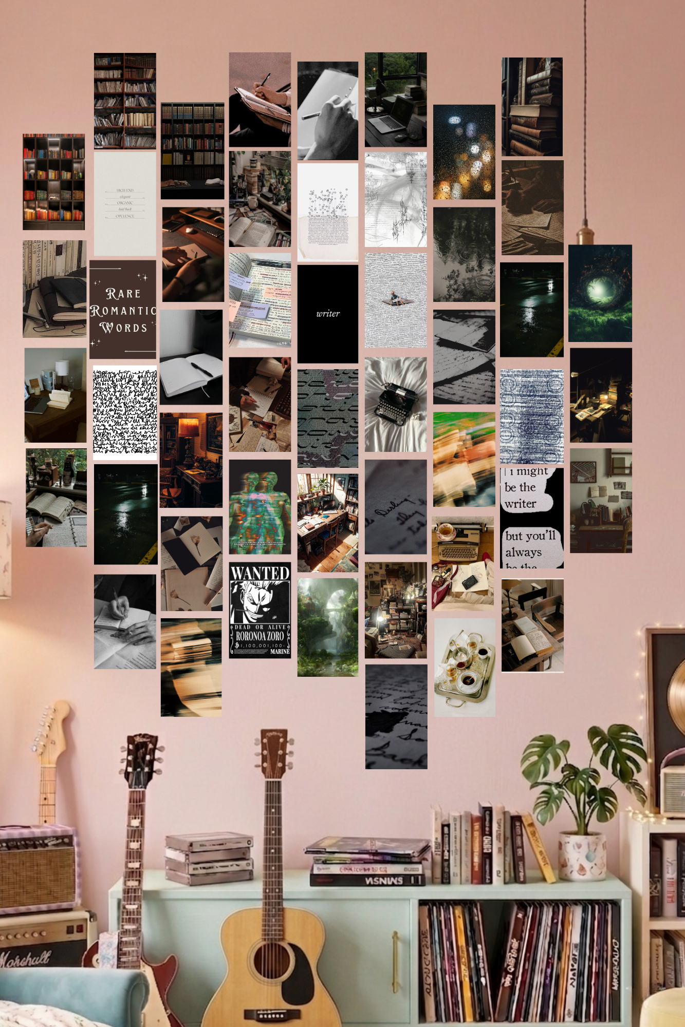 Dark Academia Writer's Wall Collage Kit - 50 Pcs 4x6 Inch Premium 300 GSM Aesthetic Room Decor