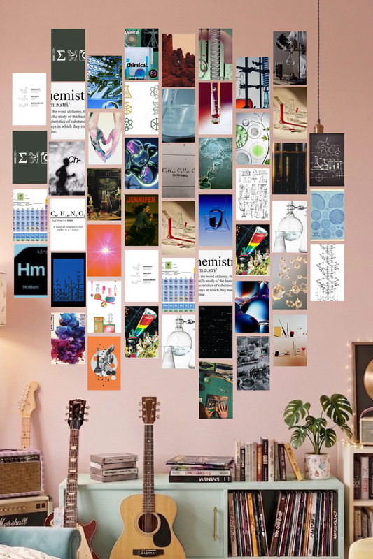 Chemistry Science A6 Wall Collage Kit - 50 Pcs 4x6 Inch Premium 300 GSM WCA Aesthetic Room Decor