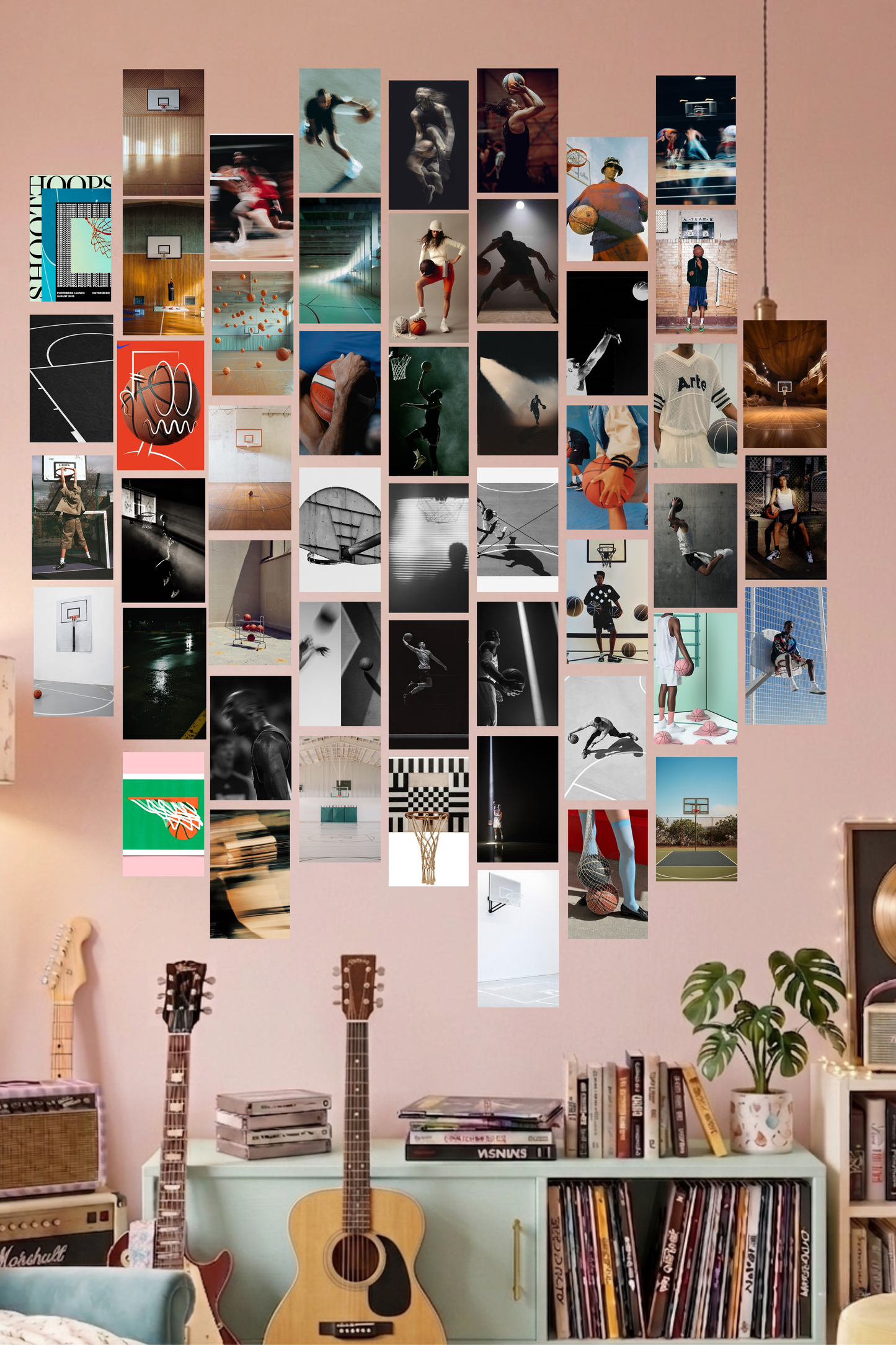 Basketball Hoops A6 Wall Collage Kit - 50 Pcs 4x6 Inch Premium 300 GSM WCA Aesthetic Room Decor