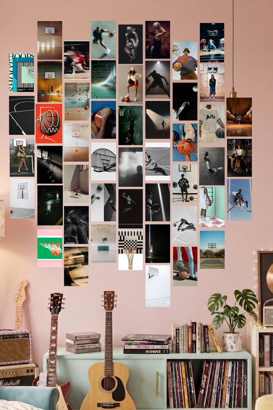 Basketball Hoops A6 Wall Collage Kit - 50 Pcs 4x6 Inch Premium 300 GSM WCA Aesthetic Room Decor