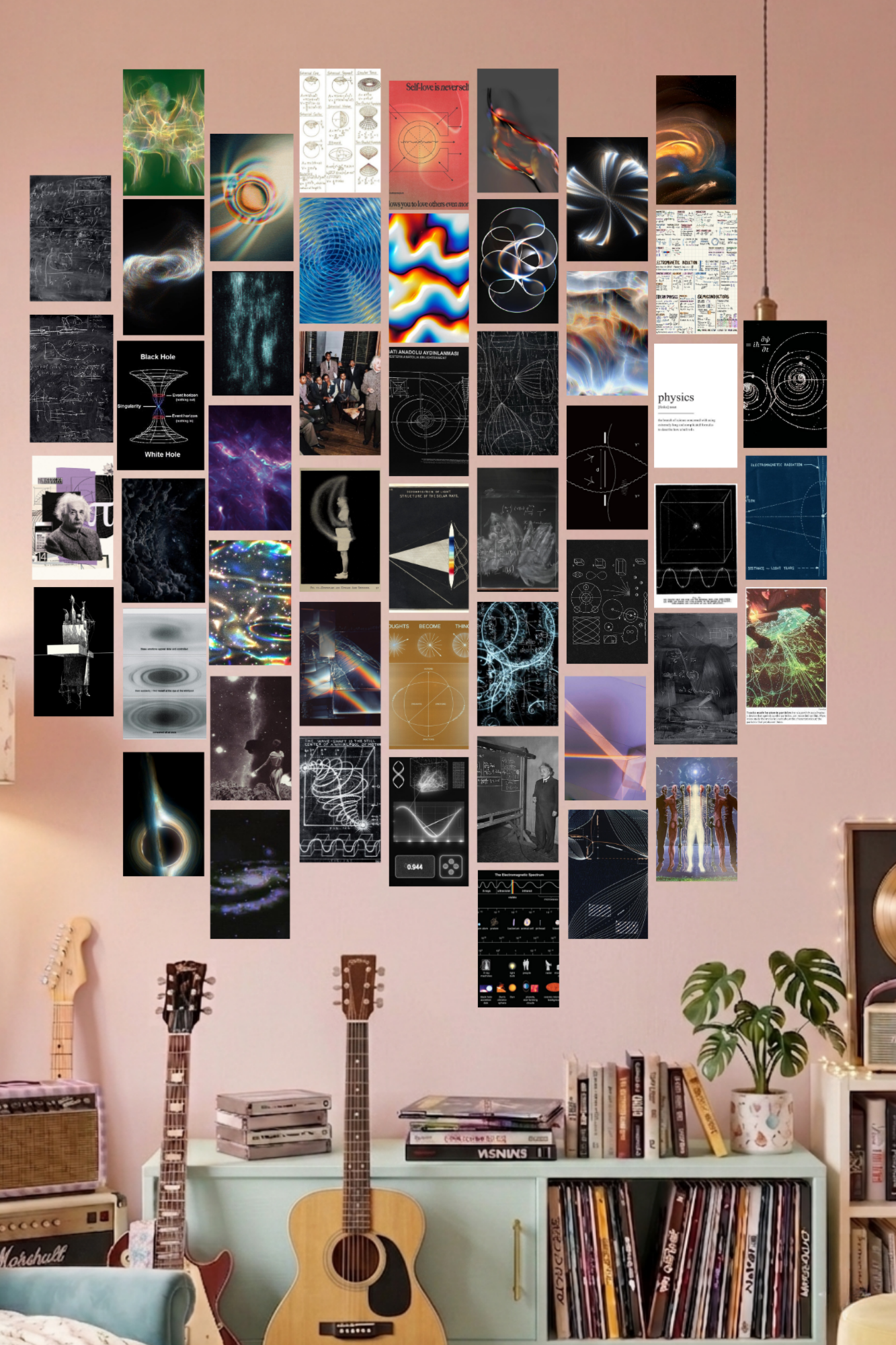 Physics Science A6 Wall Collage Kit - 50 Pcs 4x6 Inch Premium 300 GSM WCA Aesthetic Room Decor