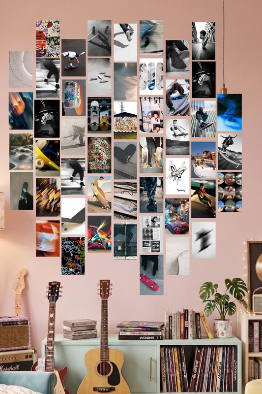Blue Aesthetic A6 Wall Collage Kit - 50 Pcs 4.1x5.8 Inch Premium 300 GSM WCA Aesthetic Room Decor