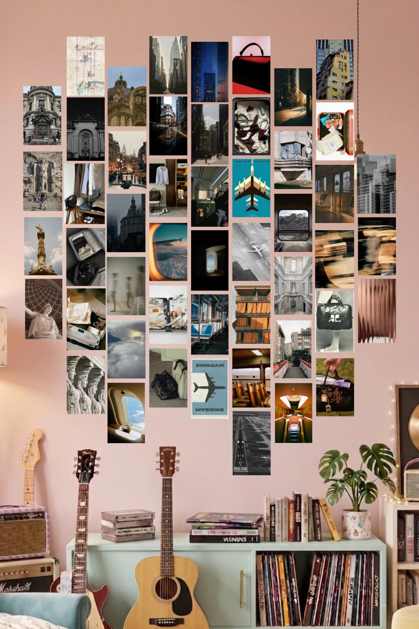Dreamy Travel A6 Wall Collage Kit - 50 Pcs 4x6 Inch Premium 300 GSM WCA Aesthetic Room Decor