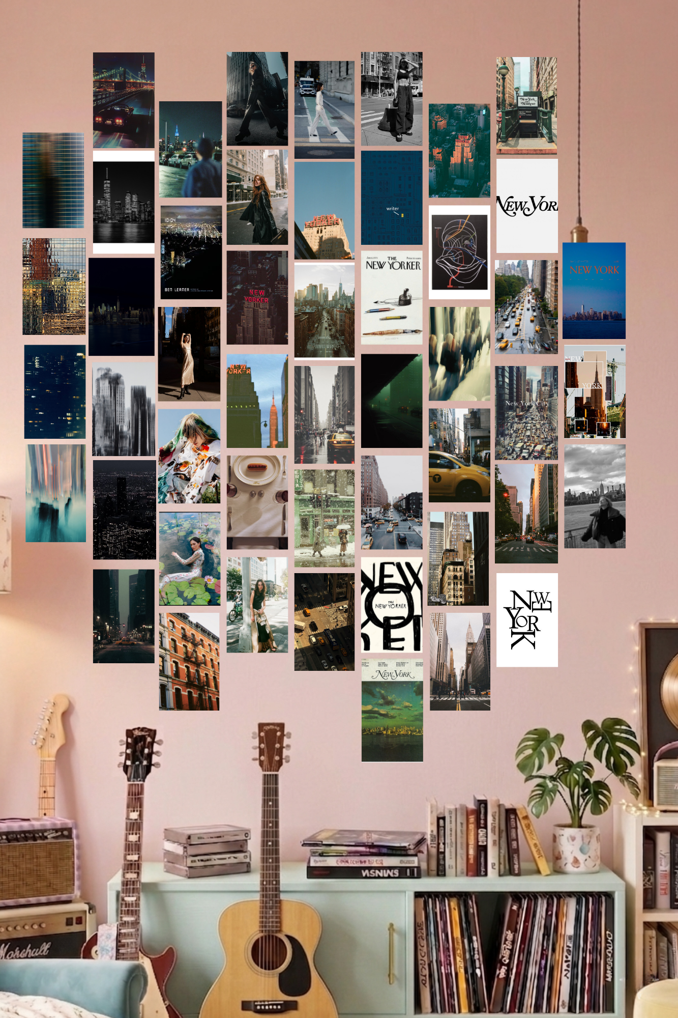 New York City A6 Wall Collage Kit - 50 Pcs 4x6 Inch Premium 300 GSM WCA Aesthetic Room Decor