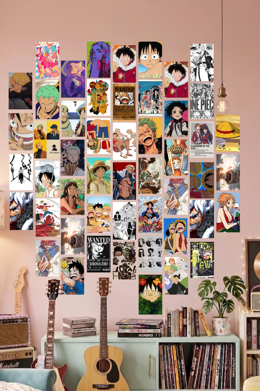One Piece Anime A6 Wall Collage Kit - 50 Pcs 4x6 Inch Premium 300 GSM WCA Aesthetic Room Decor