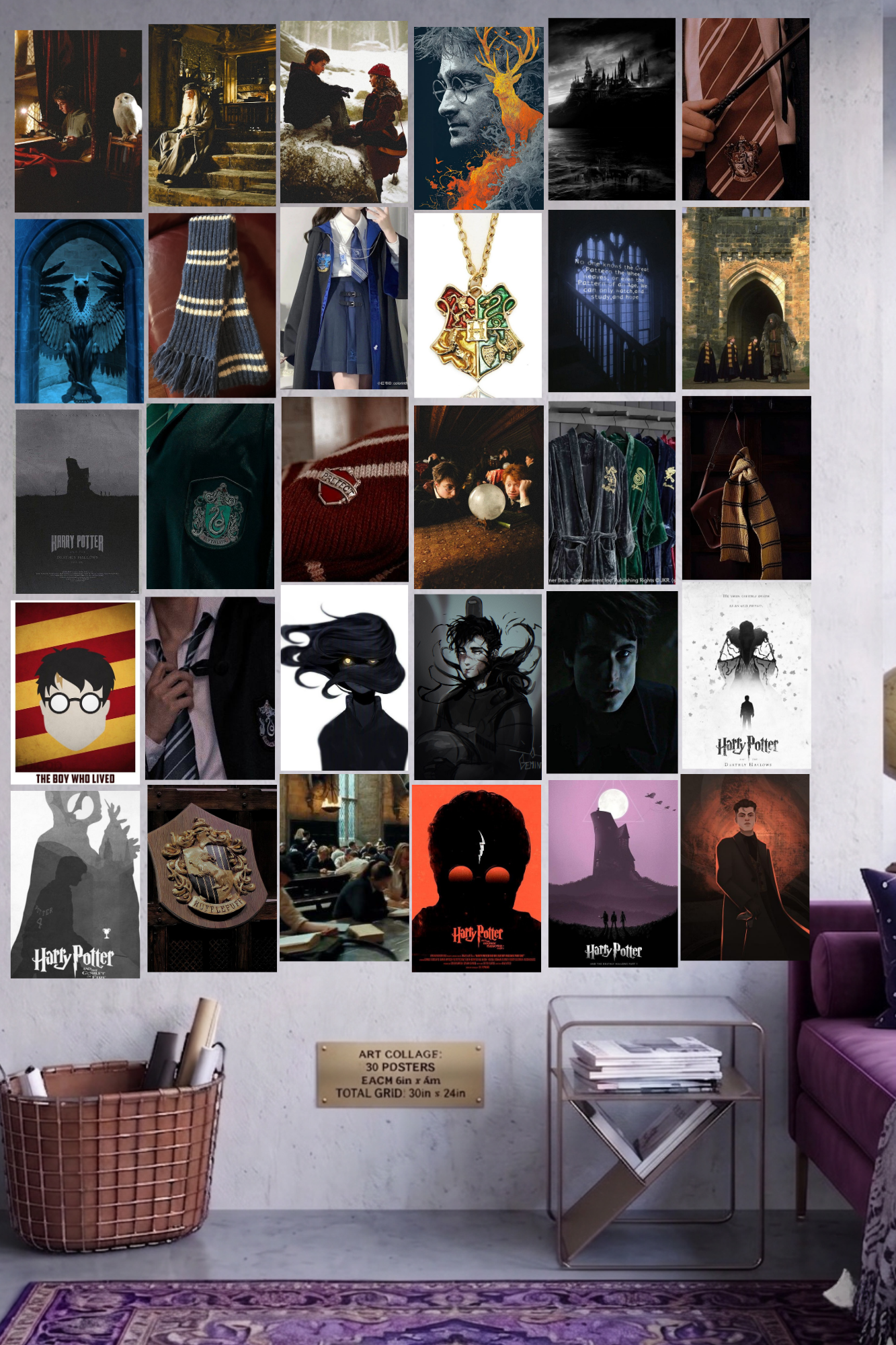 Wizarding World A4 Edition: 50-Piece Dark Academia & Magic Wall Collage Kit (8.3x11.7" Premium Glossy Prints)