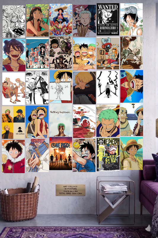 The Grand Line A4 Edition: 50-Piece Anime Legend Wall Collage Kit (12x9" Premium Glossy Prints)