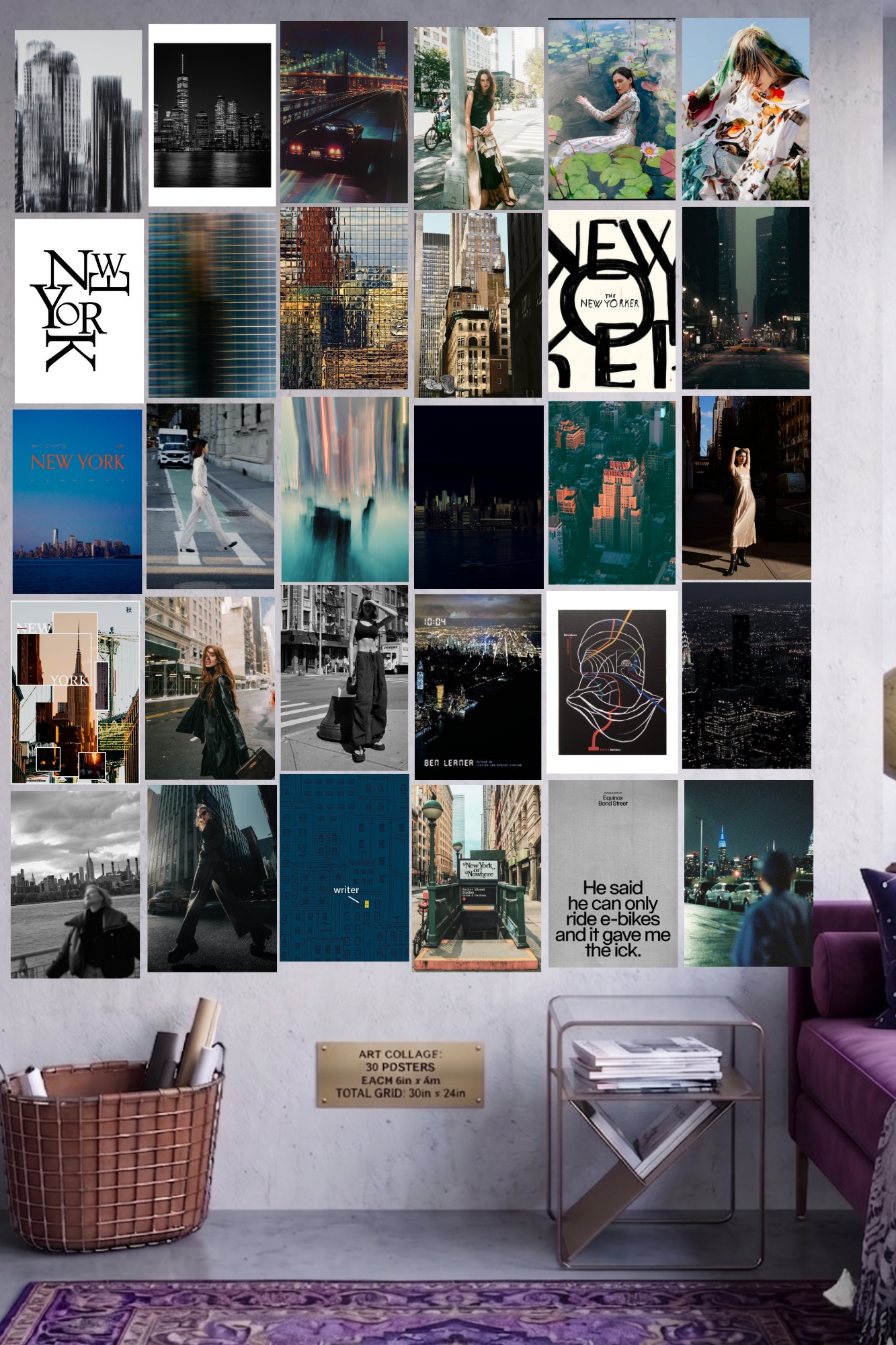 Concrete Jungle A4 Edition: 30-Piece New York City Aesthetic Wall Collage Kit (8.3x11.7" Premium Glossy Prints)