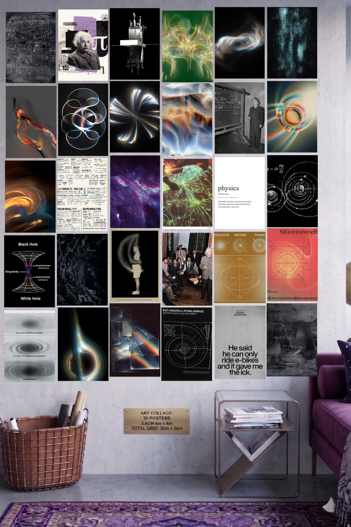 Quantum Theory A4 Edition: 50-Piece Physics & Science Aesthetic Wall Collage Kit (8.3x11.7" Premium Glossy Prints)