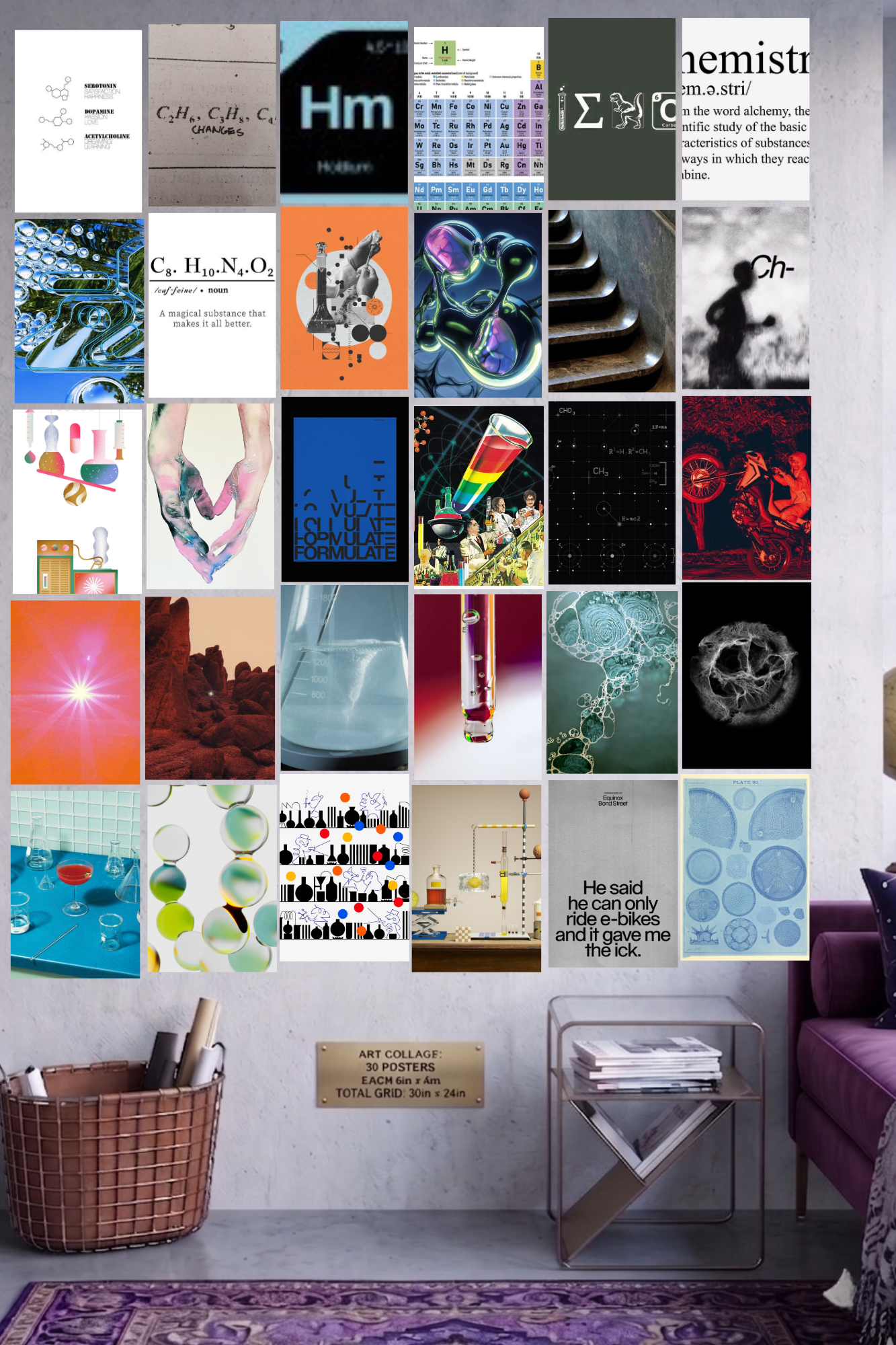 Molecular Magic A4 Edition: 30-Piece Chemistry & Laboratory Aesthetic Wall Collage Kit (8.3x11.7" Premium Glossy Prints)