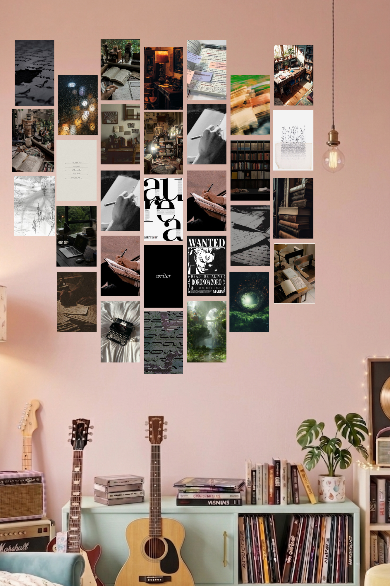 The Bibliophile's Wall: Dark Academia & Literature 30-Piece Photo Collage Kit (12x9" Premium Glossy Prints)