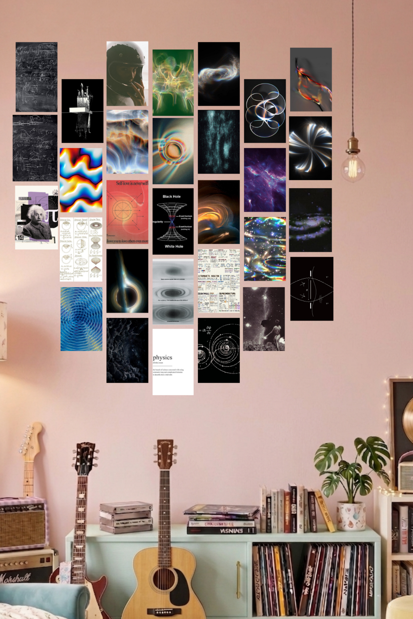 Physics Science A6 Wall Collage Kit - 30 Pcs 4x6 Inch Premium 300 GSM WCA Aesthetic Room Decor