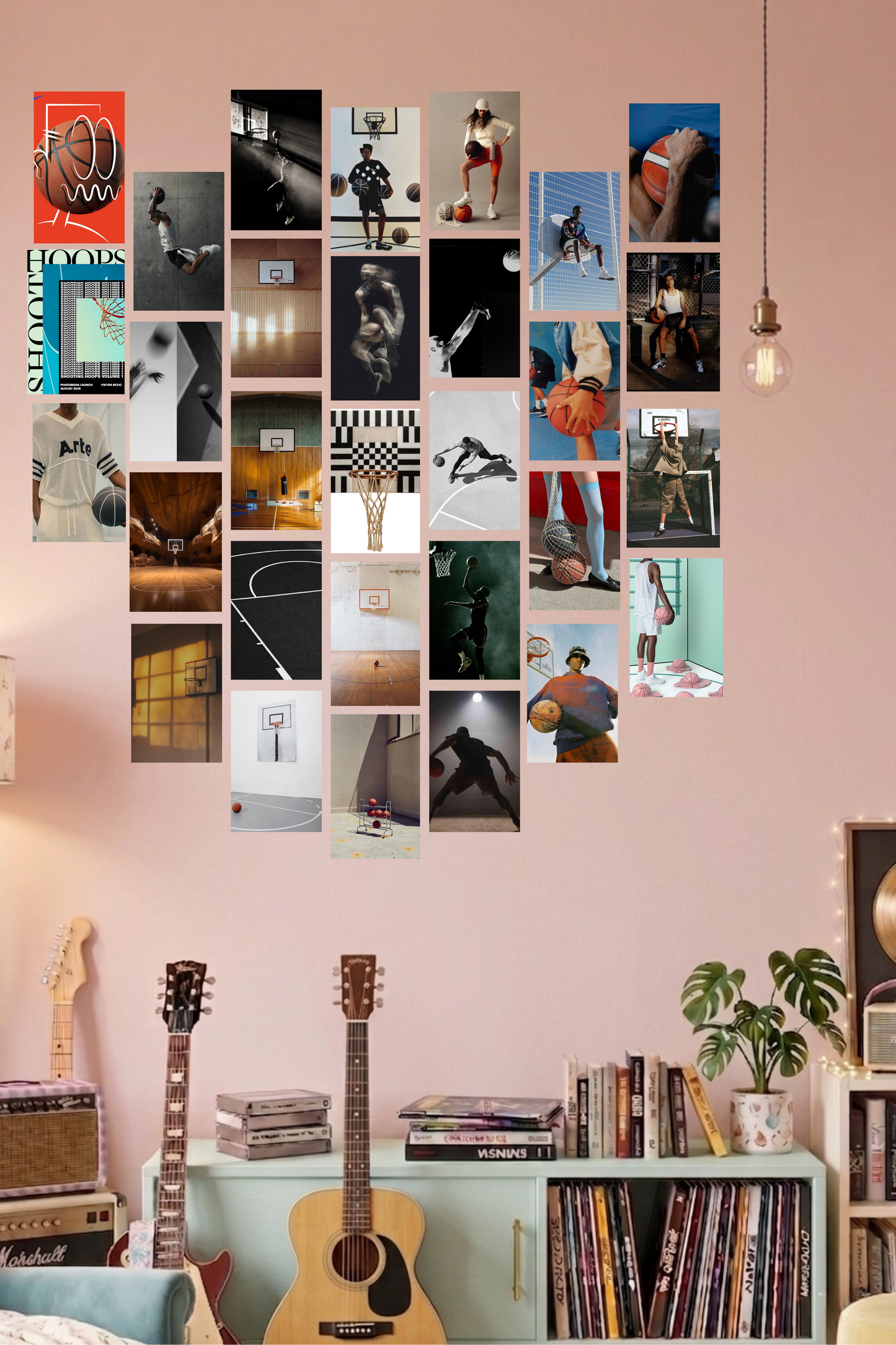 Basketball Hoops A6 Wall Collage Kit - 50 Pcs 4x6 Inch Premium 300 GSM WCA Aesthetic Room Decor