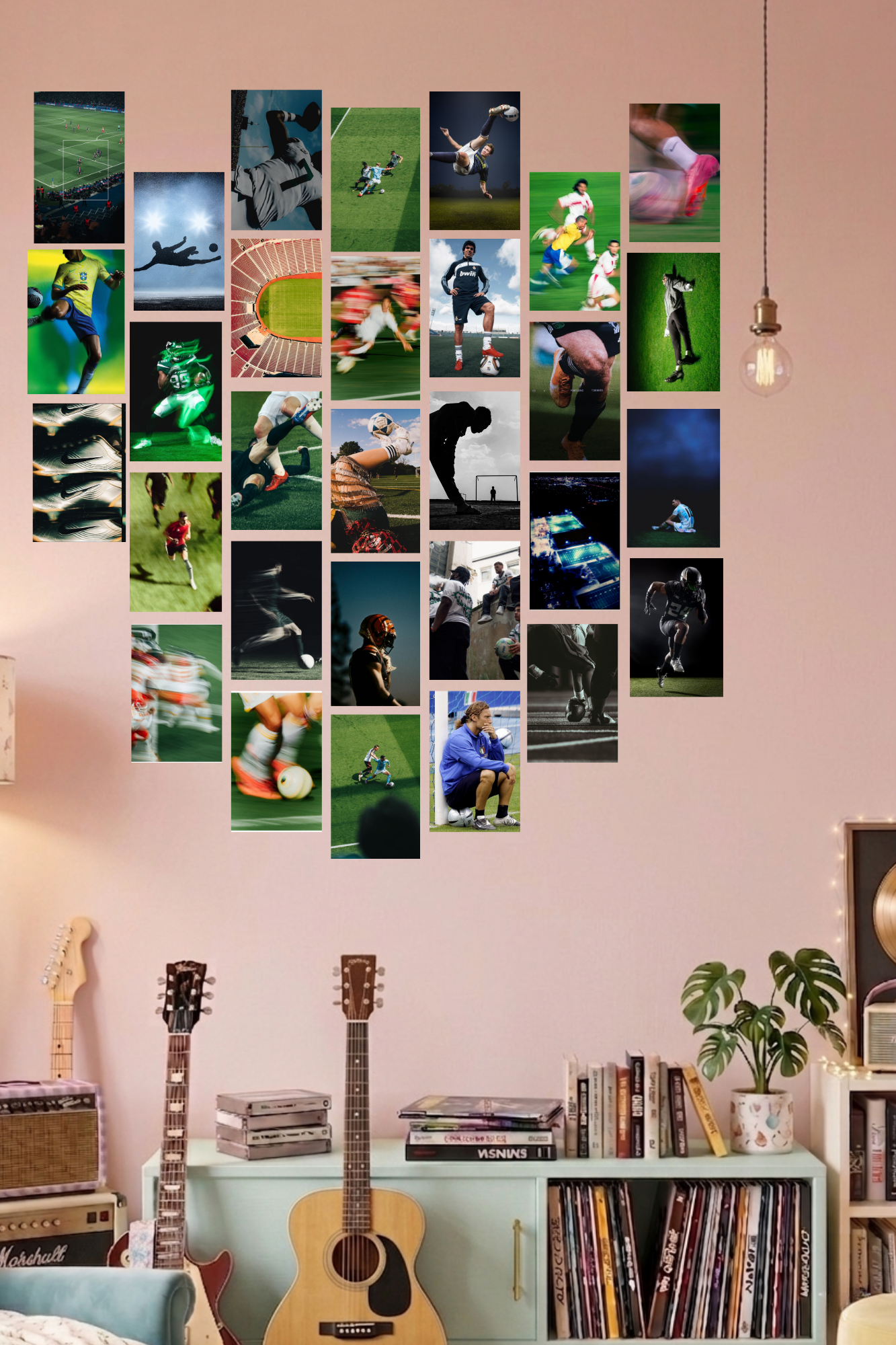 Football & Soccer Legends A6 Wall Collage Kit - 30 Pcs 4x6 Inch Premium 300 GSM WCA Aesthetic Room Decor