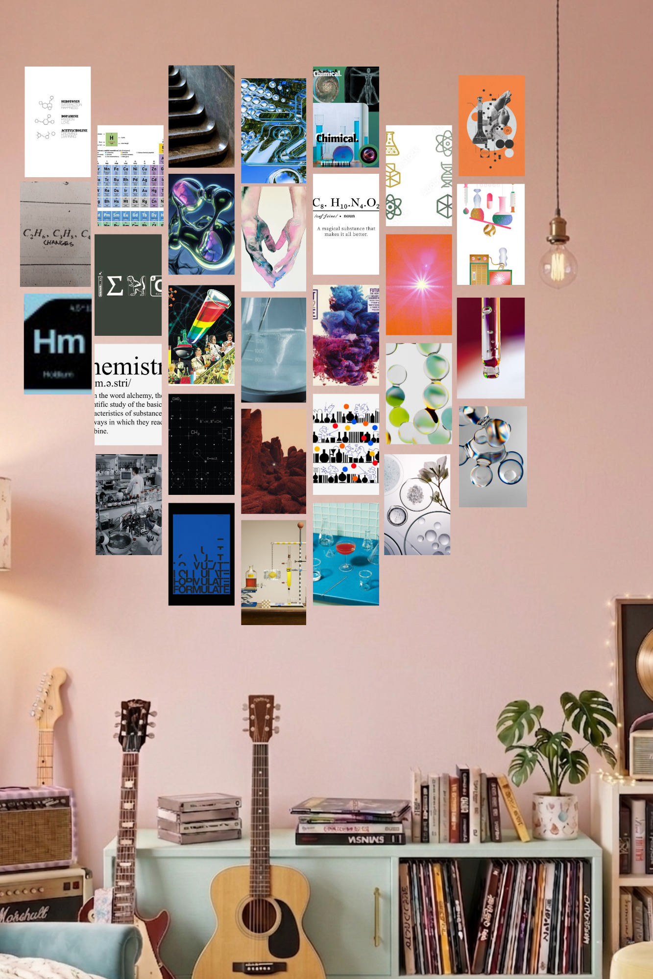 Chemistry Science A6 Wall Collage Kit - 30 Pcs 4x6 Inch Premium 300 GSM WCA Aesthetic Room Decor