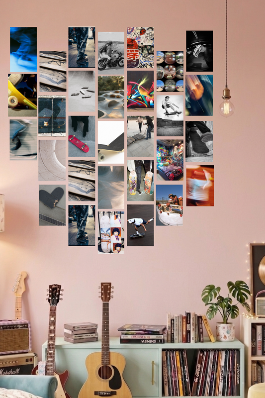 Blue Aesthetic A6 Wall Collage Kit - 30 Pcs 4.1x5.8 Inch Premium 300 GSM WCA Aesthetic Room Decor